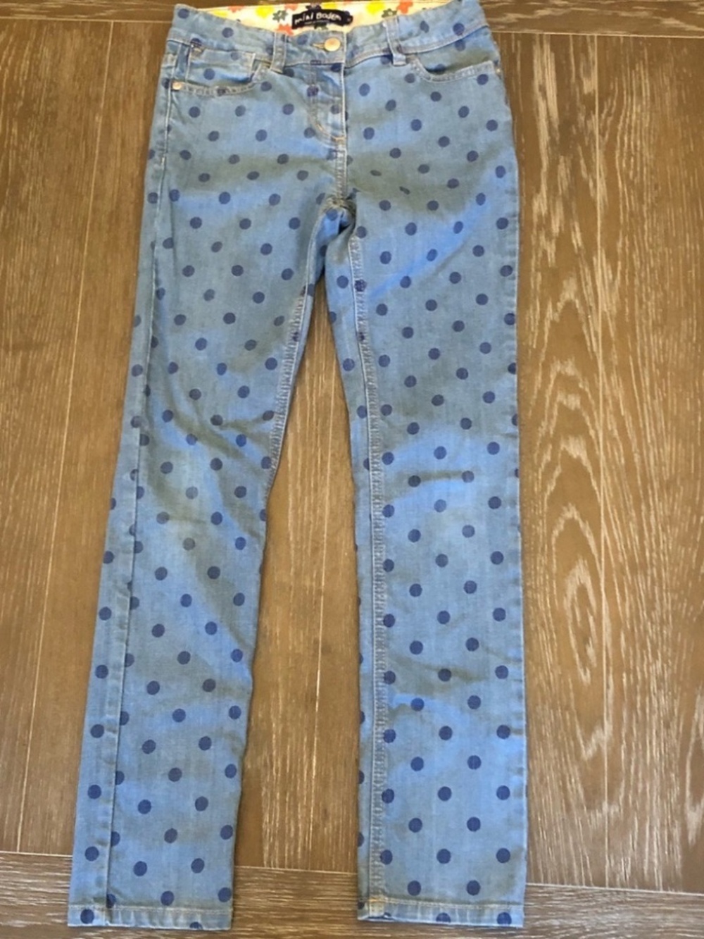 Mini Boden Polka Dot Jeans 11Y Adjustable Waist